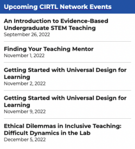 Example of a styled RSS feed of events